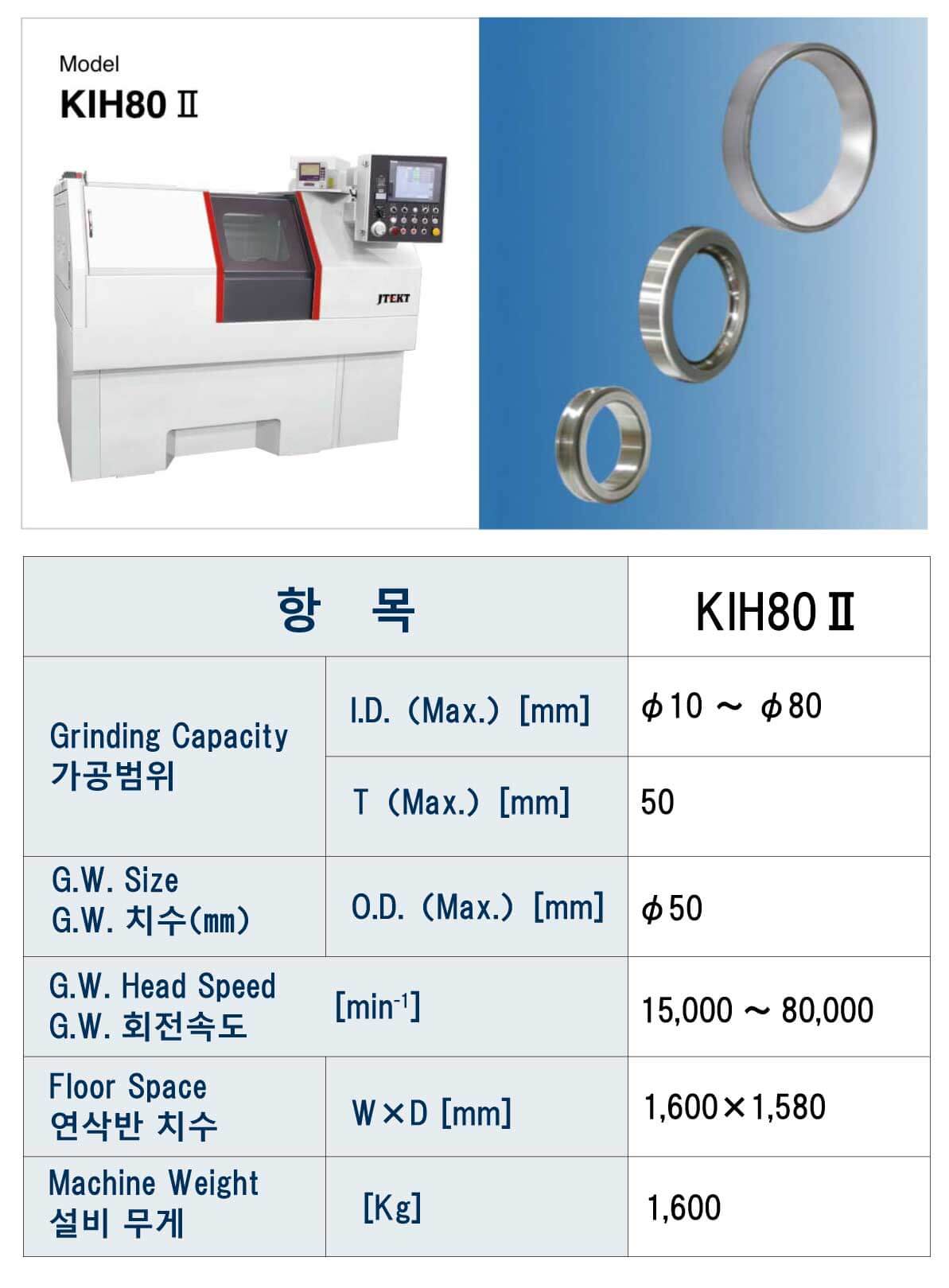 내면 연삭기 KIH80 Ⅱ